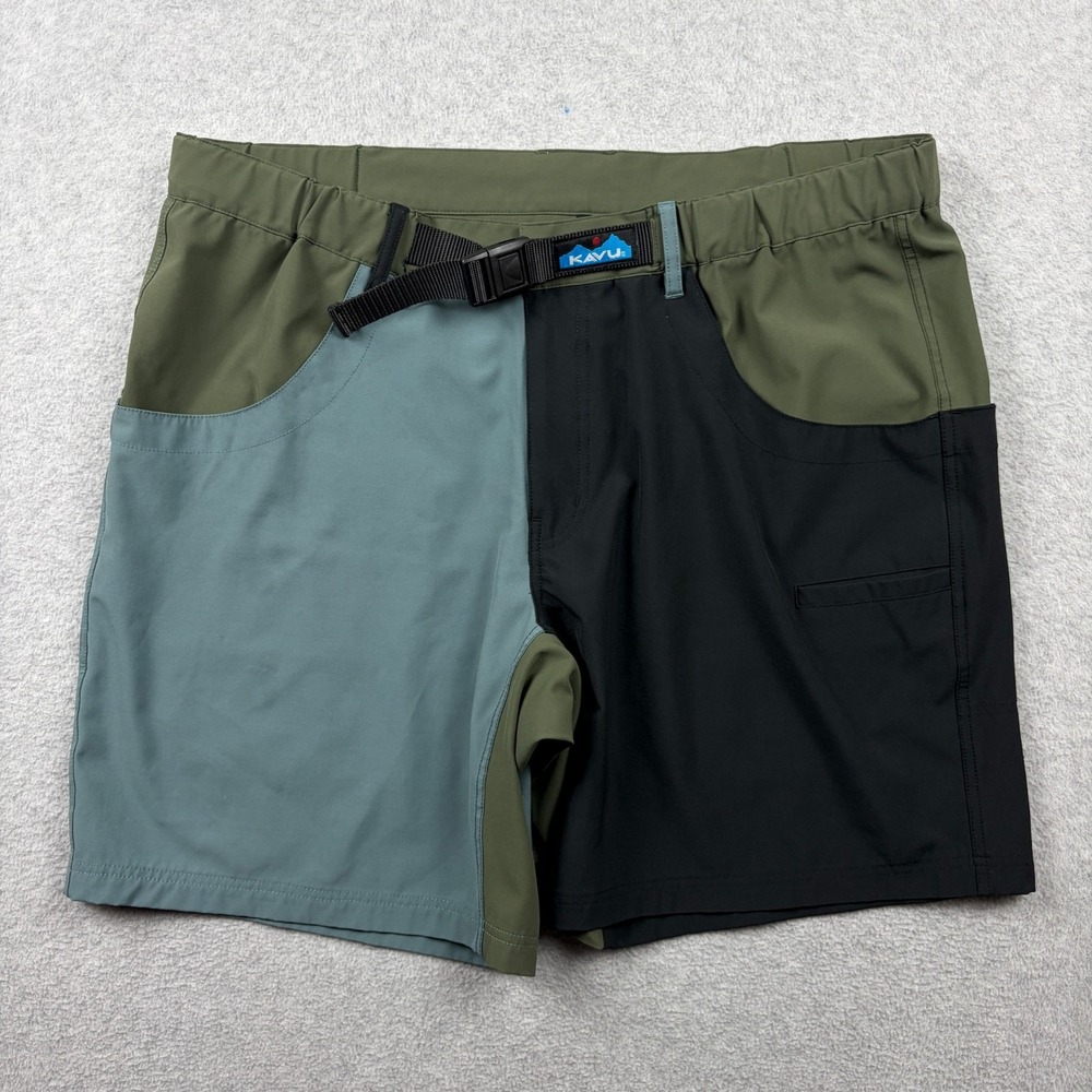 Kavu Chilli Lite Shorts Mens 2XL Colorblock Belted Hiking Performance Gorpcore
